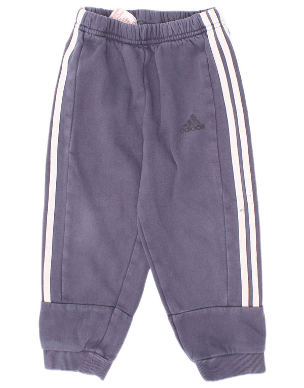 Adidas meninos calças de treino joggers 2-3 anos azul marinho algodão
