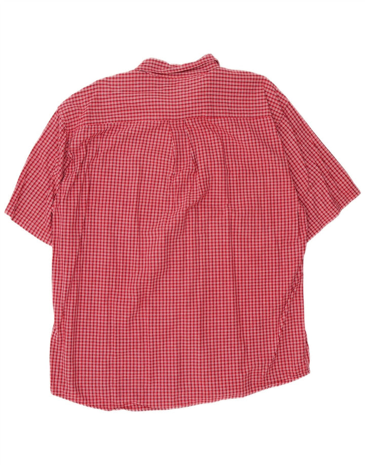 EDDIE BAUER Camisa masculina de manga curta grande algodão vermelho guingão