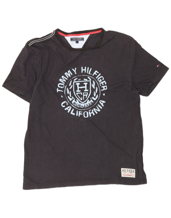 Tommy Hilfiger Camiseta masculina gráfica grande preta