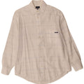 Camisa xadrez masculina Trussardi de algodão xadrez branco médio