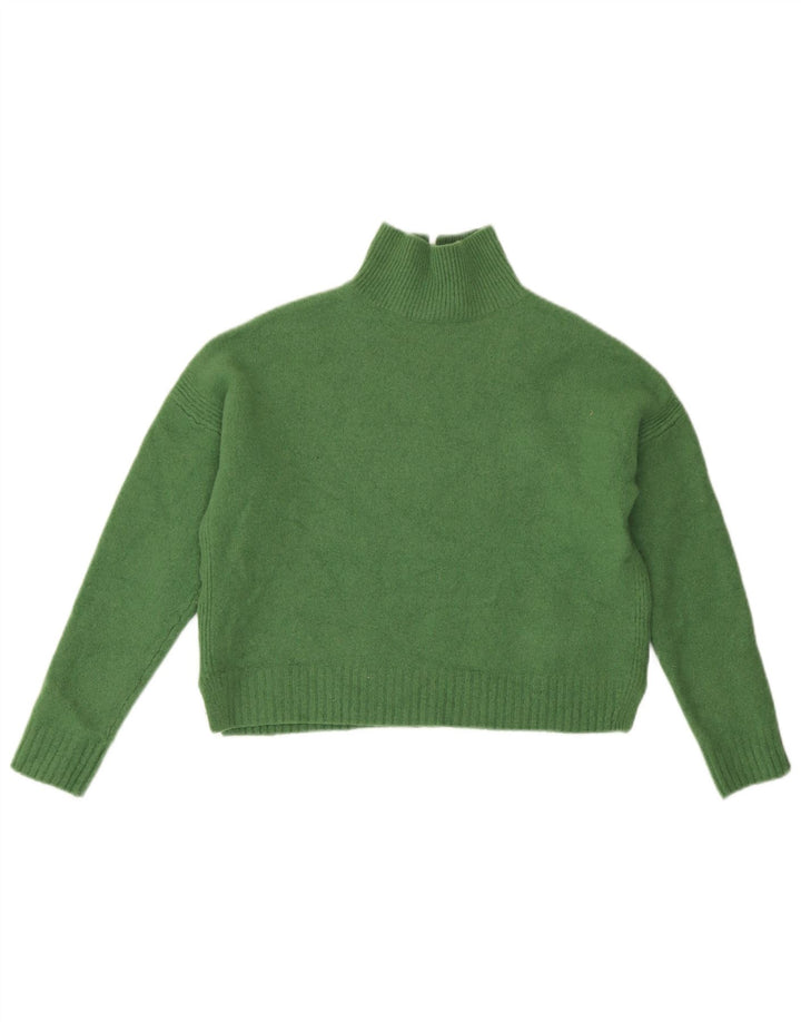 Suéter feminino Whistle com gola tartaruga e gola redonda Reino Unido 10 pequeno verde