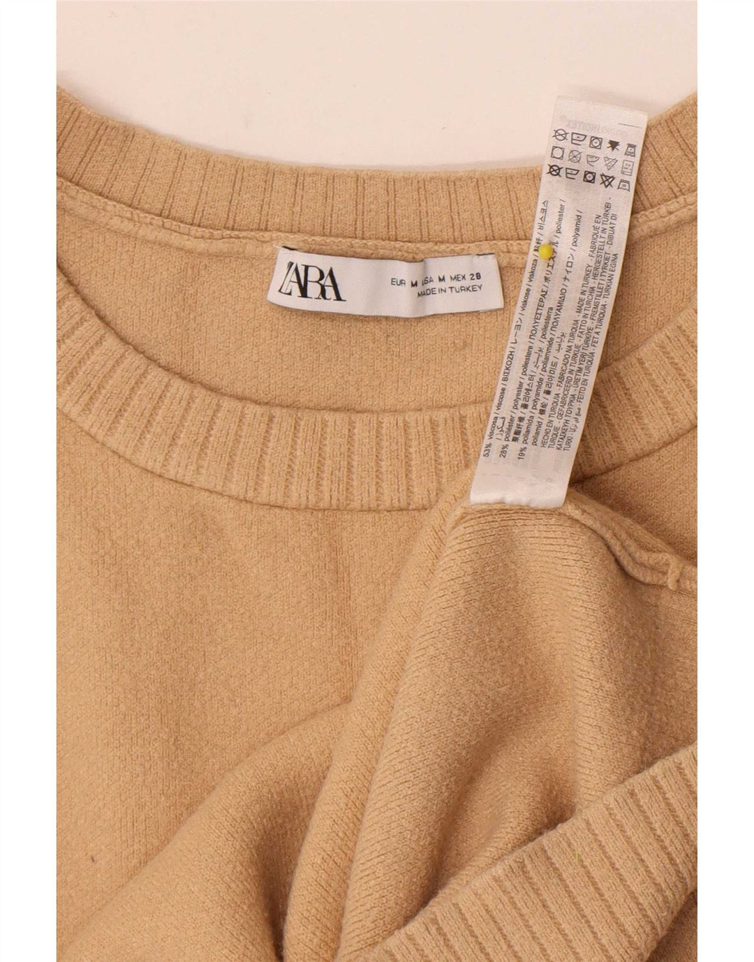 Zara Womens Vest Tank Top UK 14 Médio Bege Viscose