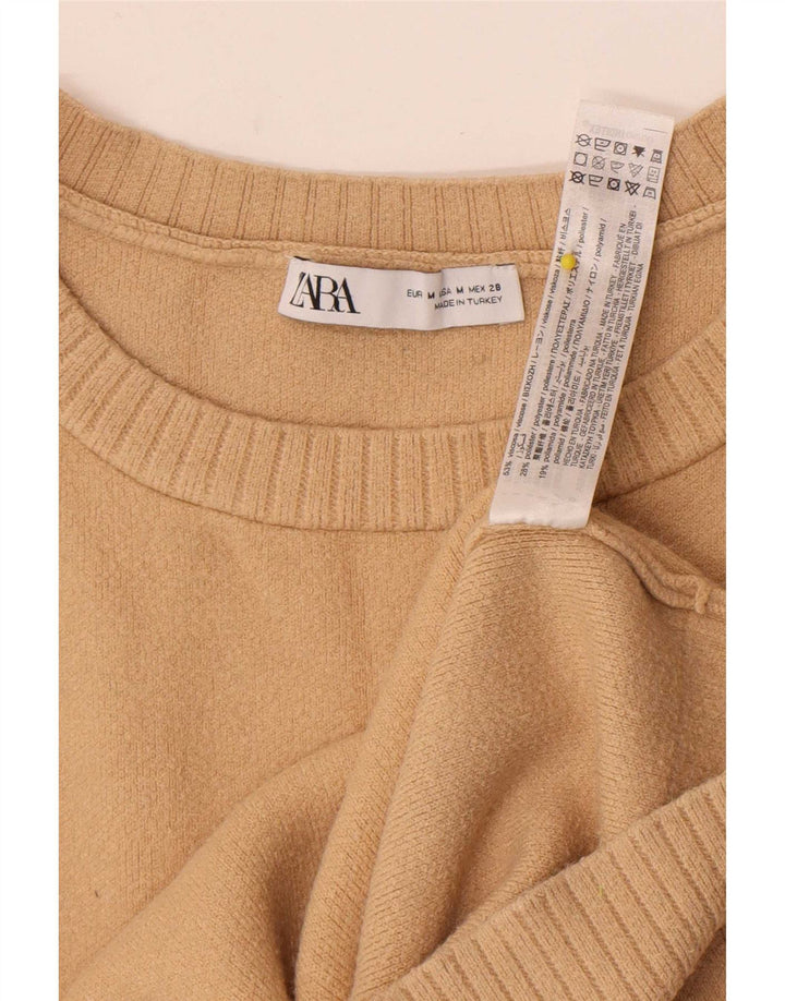 Zara Womens Vest Tank Top UK 14 Médio Bege Viscose