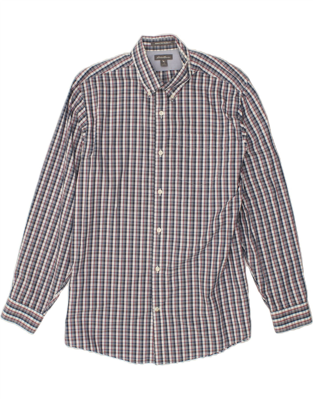 EDDIE BAUER Mens Relaxed Fit Shirt Large Blue Check Cotton Vintage Eddie Bauer and Second-Hand Eddie Bauer from Messina Hembry 