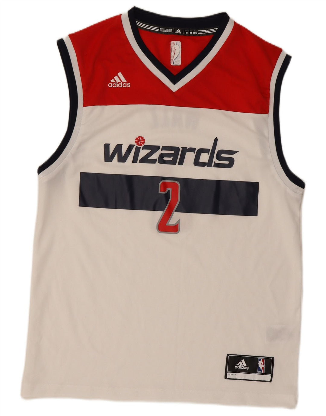 ADIDAS Mens Wizards Graphic Vest Top Médio Branco Colourblock Poliéster