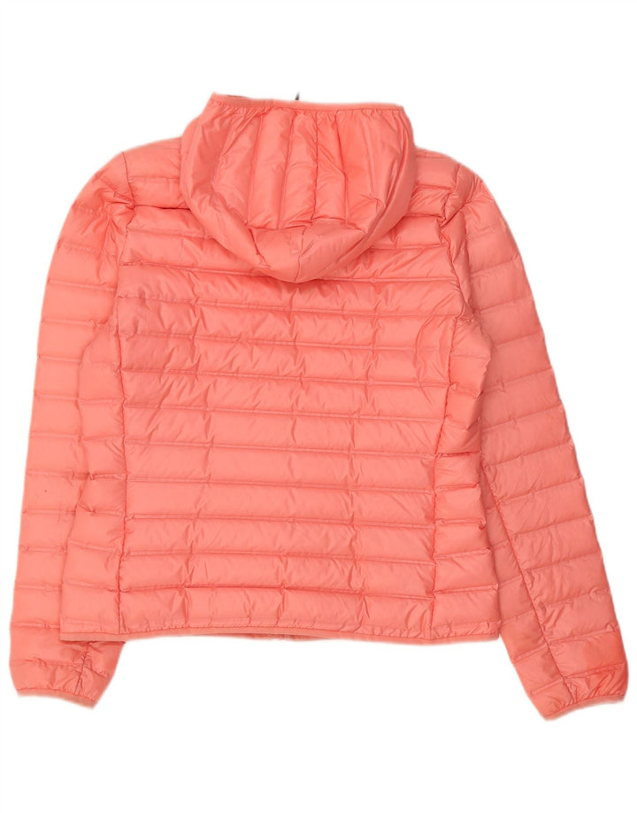 Jaqueta acolchoada com capuz feminina Adidas UK 12/14 poliéster rosa médio