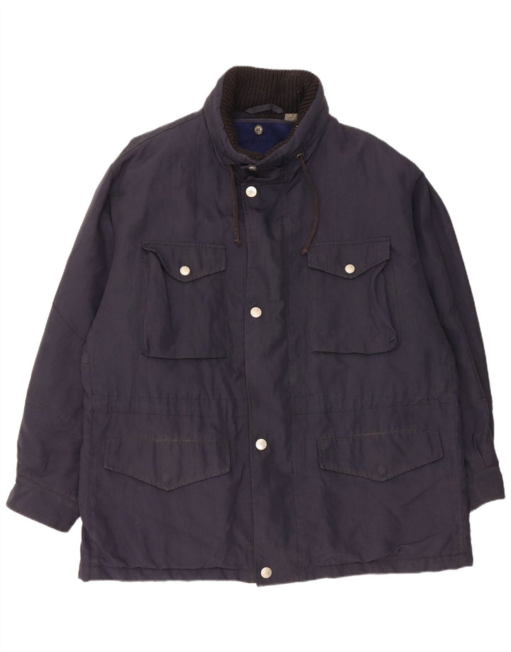Jaqueta utilitária masculina Henry Cottons IT 52 XL azul marinho nylon
