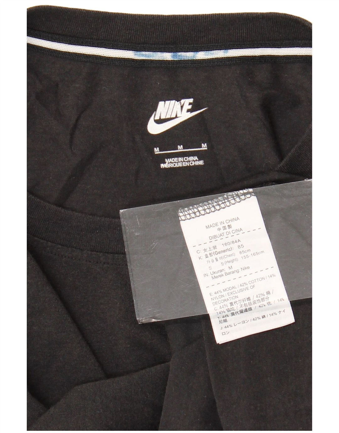Camiseta feminina Nike Graphic UK 12 Médio Preto Modal