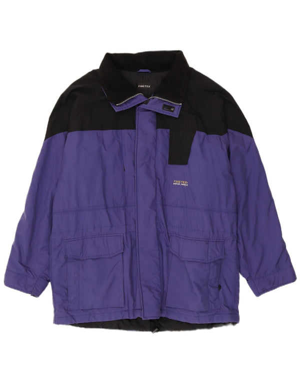 Jaqueta corta-vento masculina vintage com capuz UK 42 XL roxo Colourblock