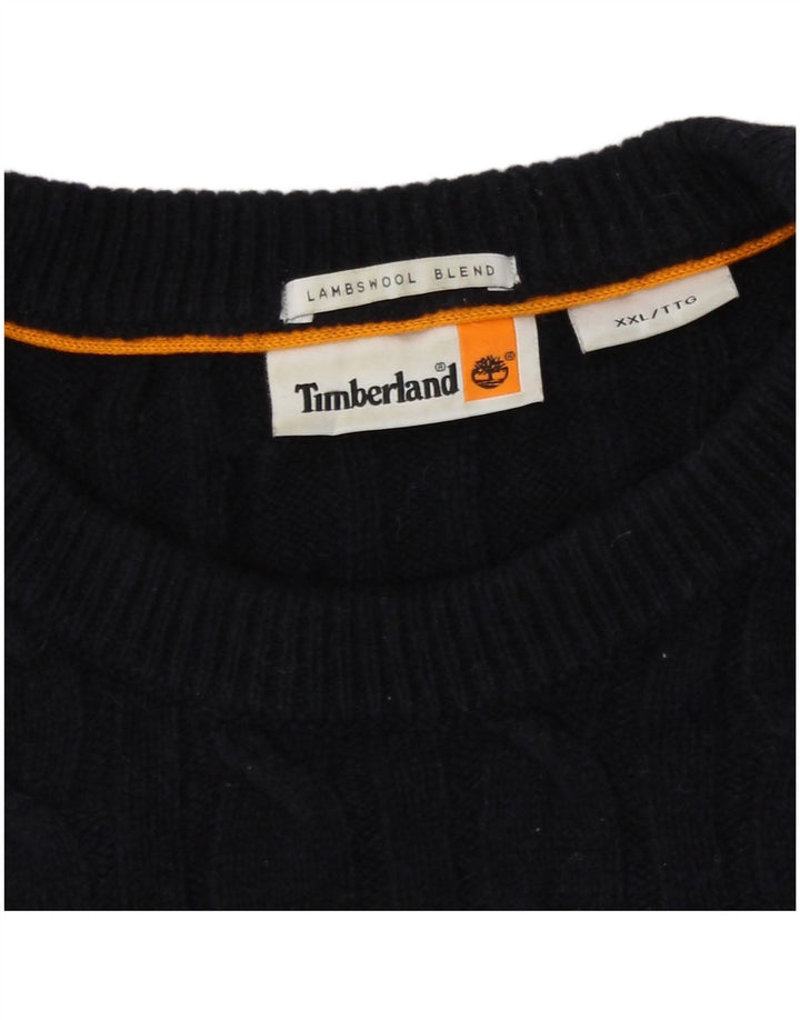 Suéter masculino Timberland com gola redonda 2XL lã de cordeiro azul marinho