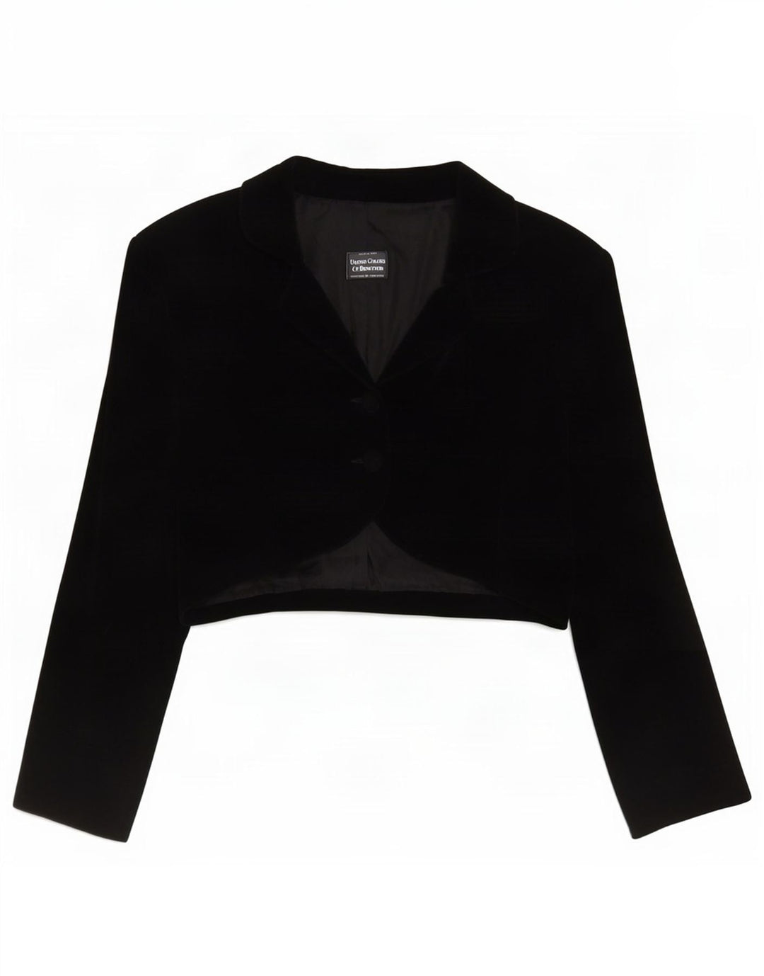 Jaqueta Bolero Feminina Benetton com 2 Botões de Veludo IT 48 XL Preto Modacryl