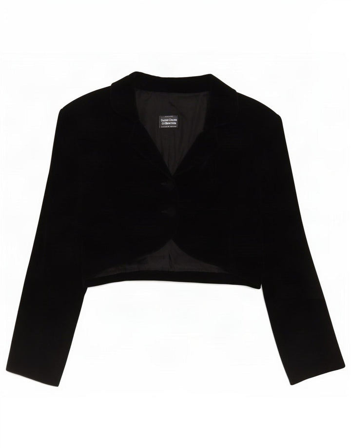 Jaqueta Bolero Feminina Benetton com 2 Botões de Veludo IT 48 XL Preto Modacryl