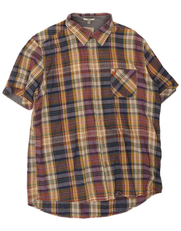 Camisa masculina de manga curta Slim Fit Marlboro Classics 3XL xadrez multicolorida