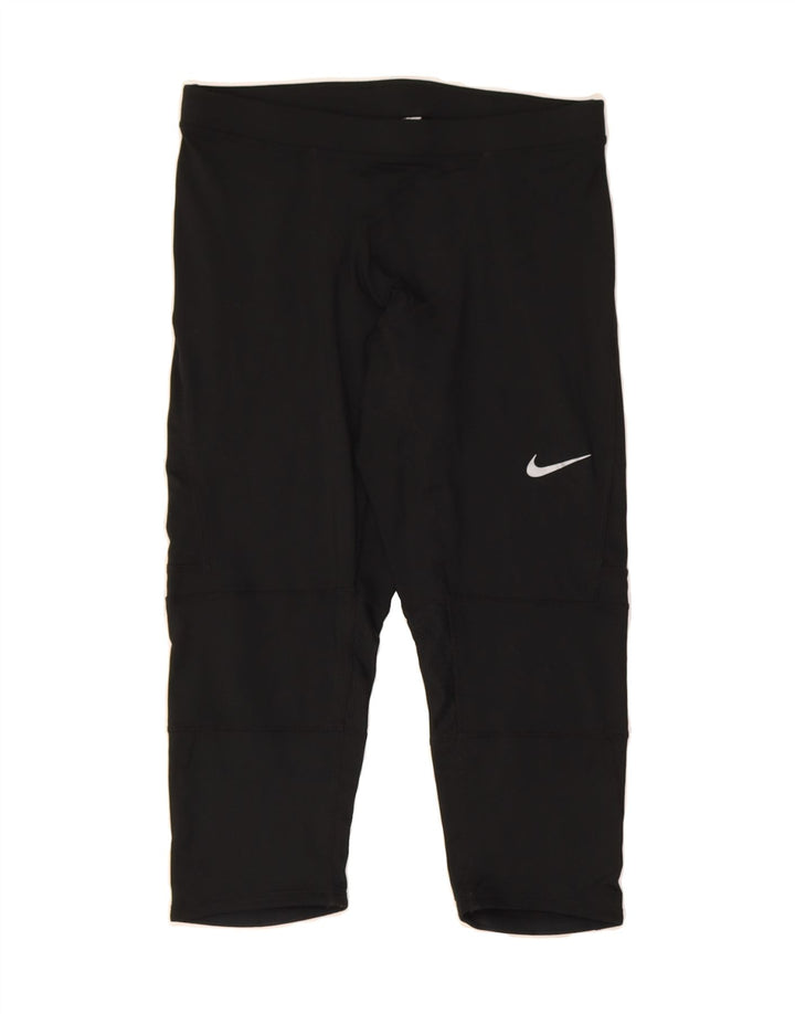 NIKE Womens Dri Fit Capri Tracksuit Trousers UK 12 Medium Black Vintage Nike and Second-Hand Nike from Messina Hembry 