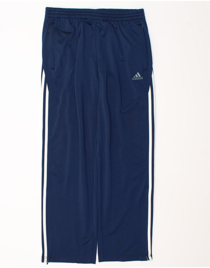 Calça de treino masculina Adidas grande poliéster azul marinho