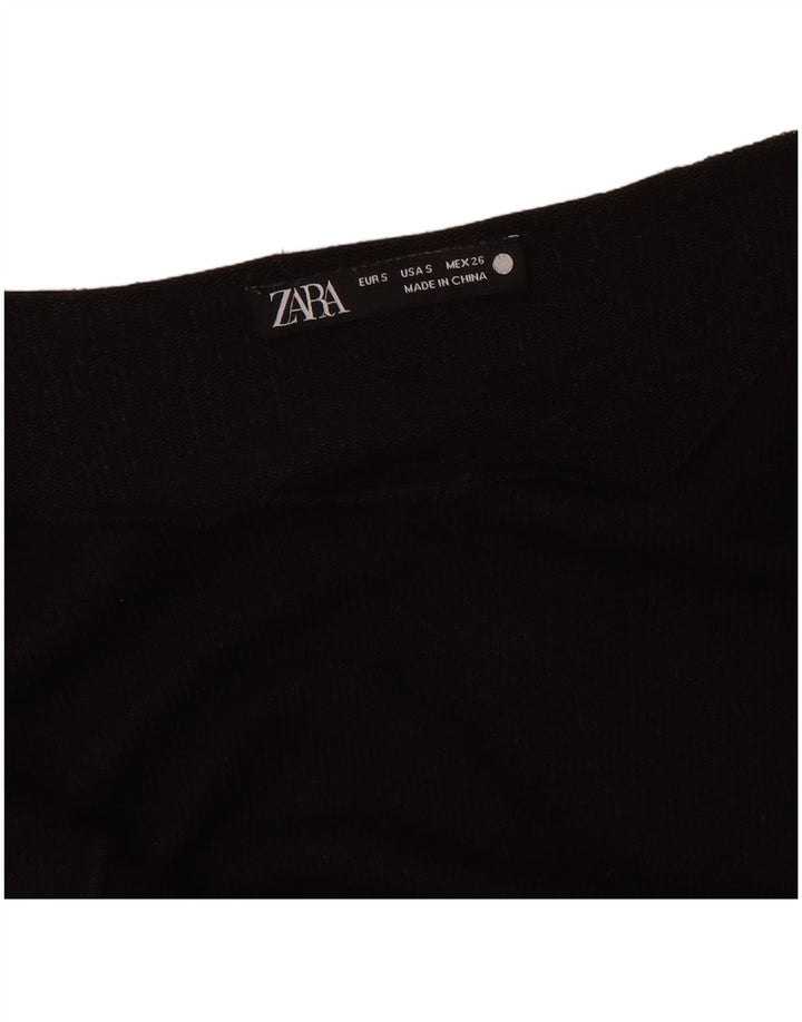 Zara Womens Oversized Top Manga Longa Reino Unido 10 Pequeno Preto