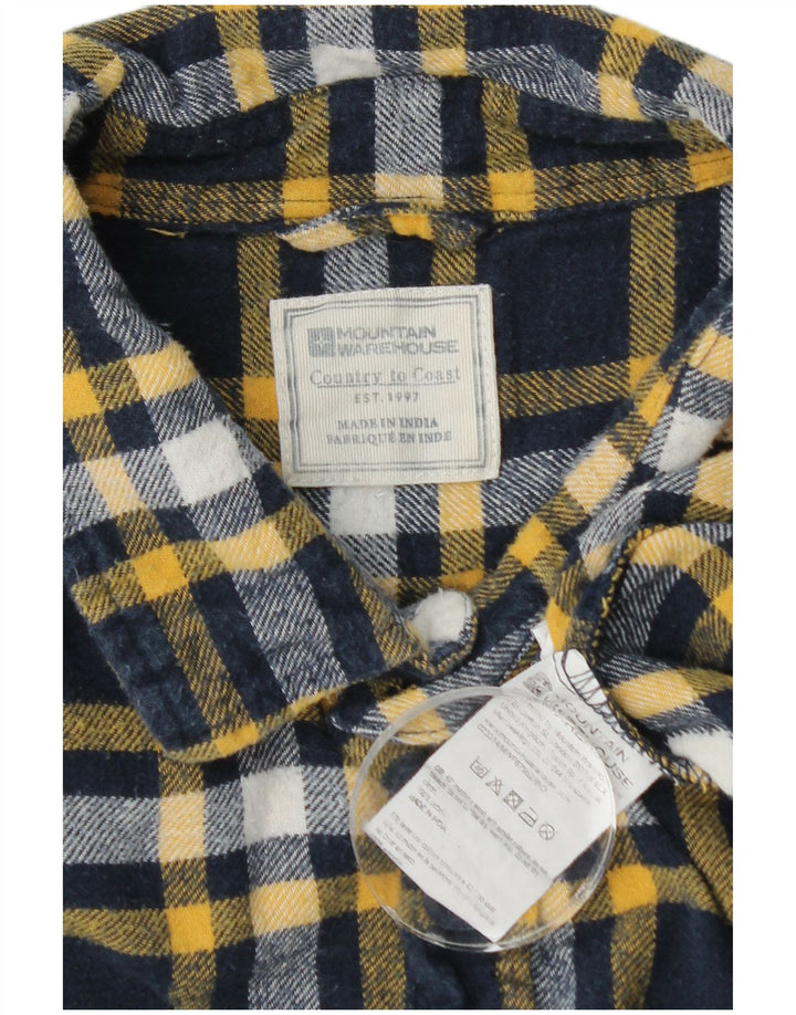 Camisa masculina de flanela Mountain Warehouse de algodão xadrez médio azul marinho