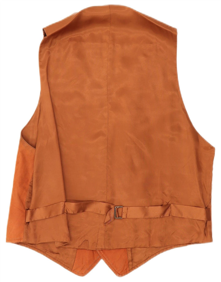 Colete de couro masculino vintage XL couro marrom