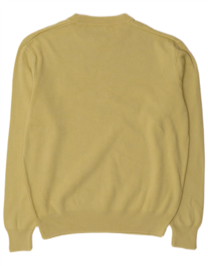 Zara Suéter masculino com gola redonda e algodão amarelo médio