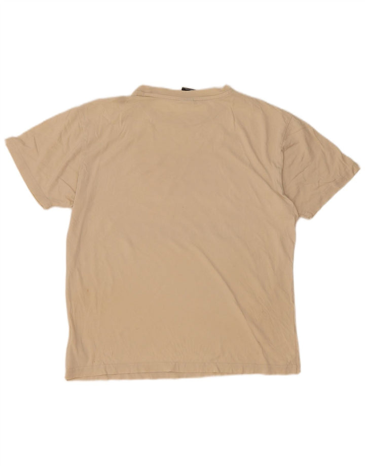 Camiseta gráfica masculina New Balance algodão bege médio