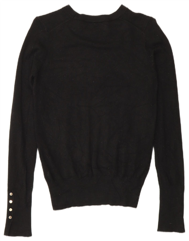 Zara Suéter feminino com gola canoa, Reino Unido 10 pequeno preto