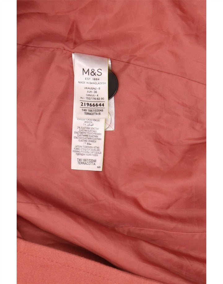Sobretudo feminino Marks & Spencer UK 8 pequeno poliéster rosa