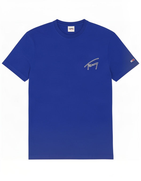Tommy Hilfiger Camiseta masculina grande algodão azul