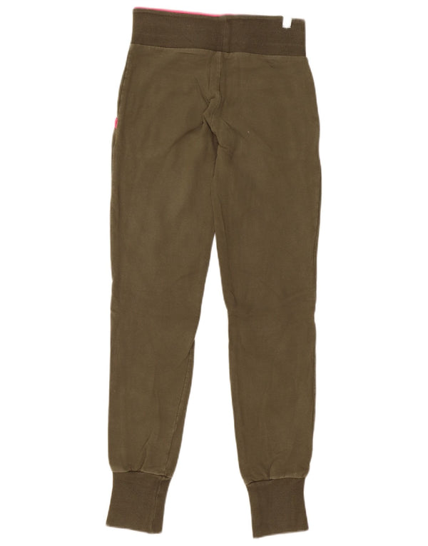 Calças de treino femininas Adidas Joggers UK 10 pequeno algodão cáqui