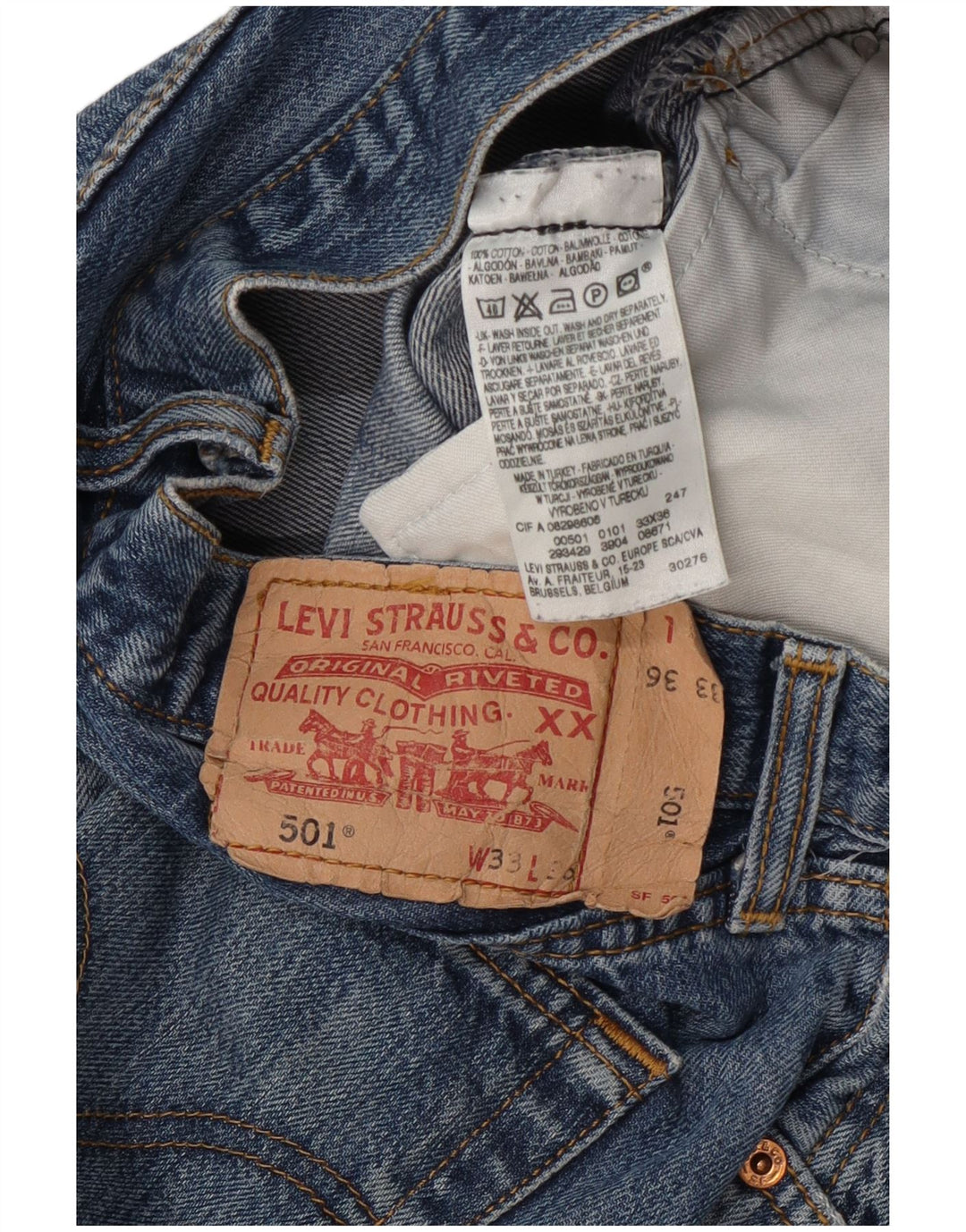 Levi's Masculino 501 Straight Jeans W33 L36 Azul Algodão