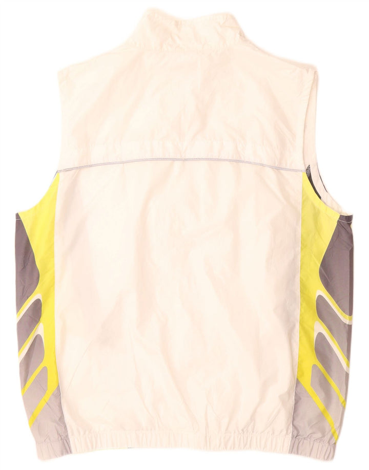 Jaqueta masculina de treino sem mangas Reebok grande bloco colorido branco