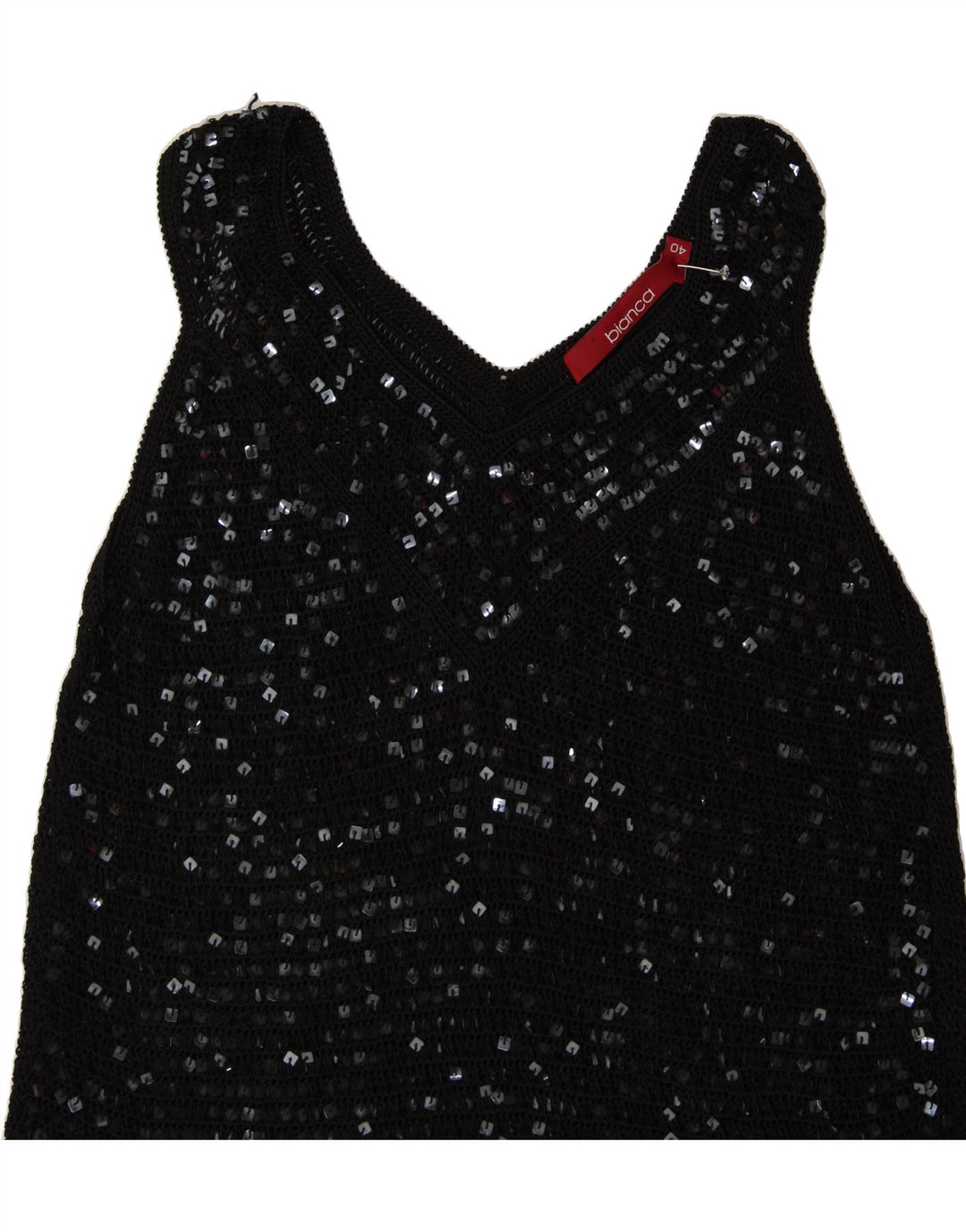 BIANCA Womens Vest Top IT 40 Small Black Viscose Vintage Bianca and Second-Hand Bianca from Messina Hembry 