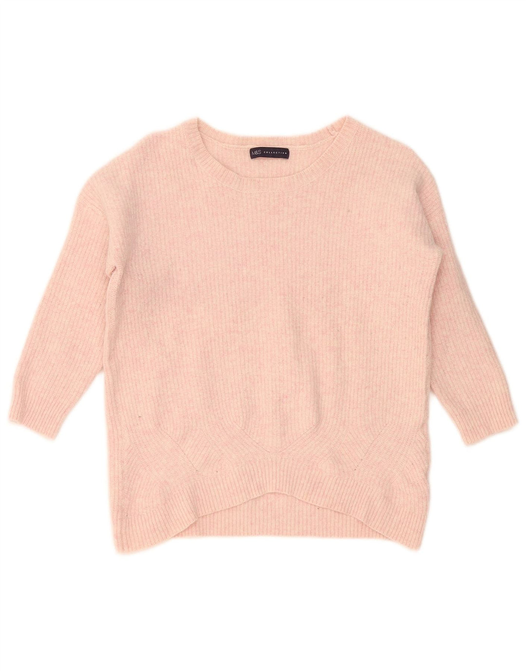 Suéter feminino Marks & Spencer com gola canoa Reino Unido 14 rosa médio