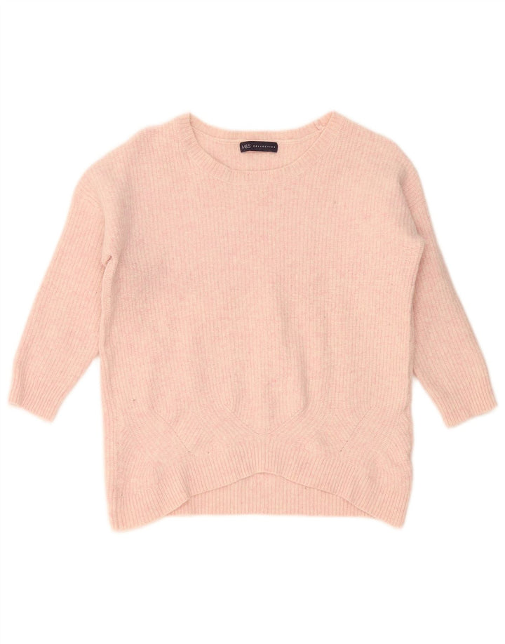 Suéter feminino Marks & Spencer com gola canoa Reino Unido 14 rosa médio