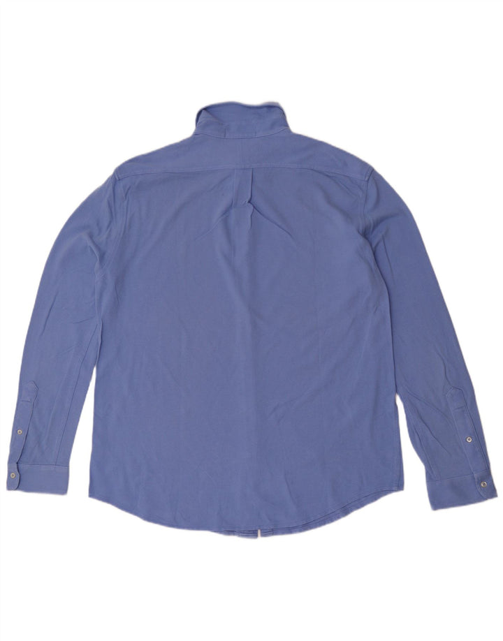 Camisa masculina Ralph Lauren grande algodão azul