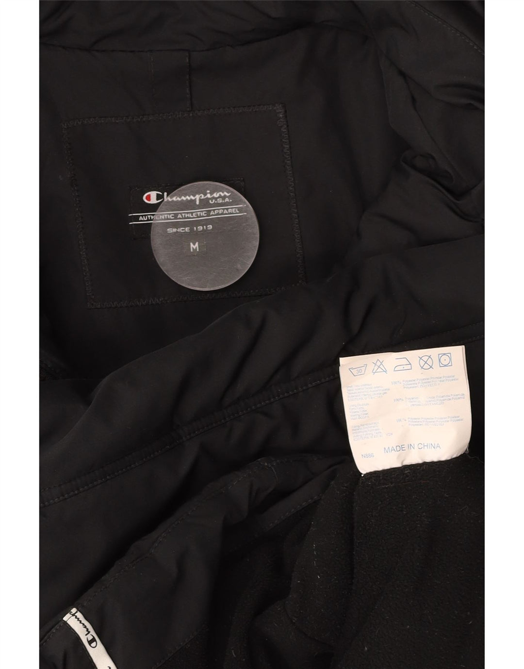 Jaqueta feminina acolchoada com capuz CHAMPION UK 14 poliéster preto médio