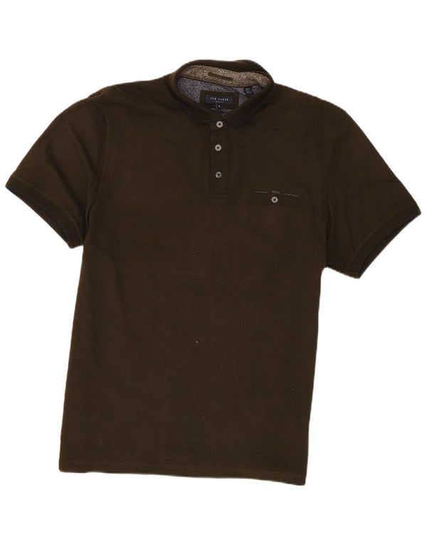 Camisa polo masculina de manga curta Ted Baker tamanho 5 XL algodão verde