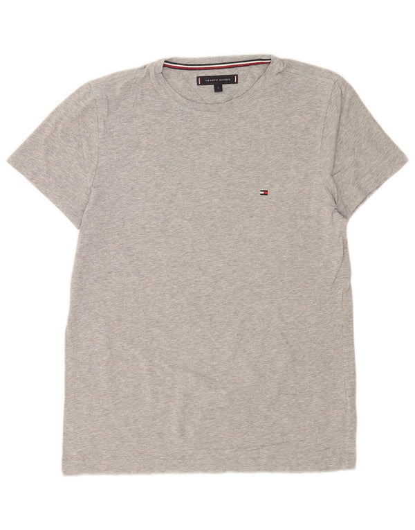 Tommy Hilfiger Mens T-Shirt Top Small Grey Flecked Cotton