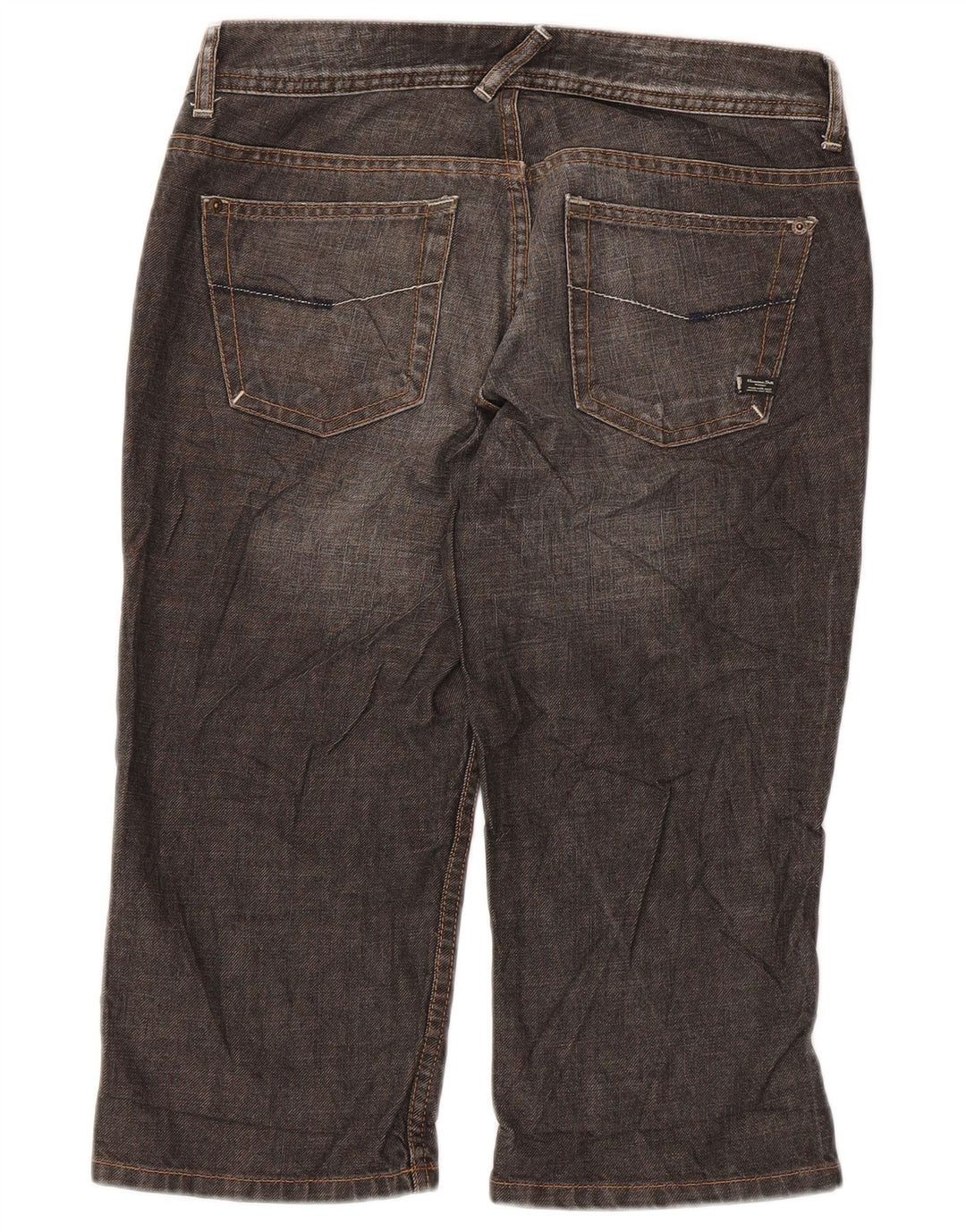 Bermuda jeans feminina Massimo Dutti W28 algodão cinza médio