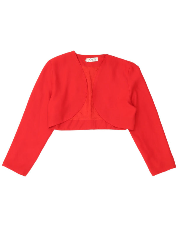 Jaqueta Bolero aberta feminina vintage IT 42 poliéster vermelho médio
