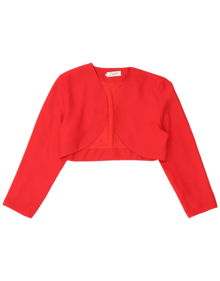 Jaqueta Bolero aberta feminina vintage IT 42 poliéster vermelho médio