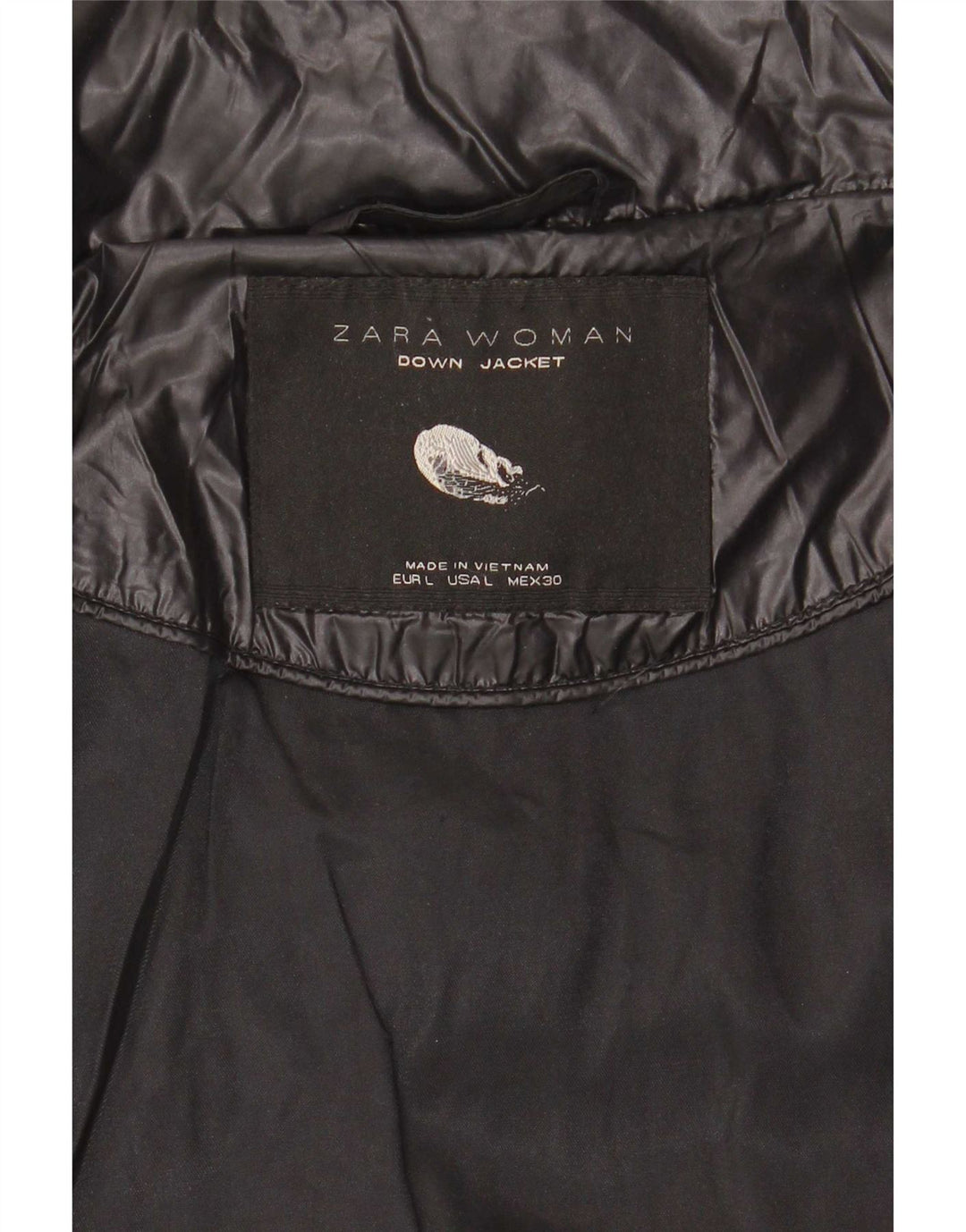Jaqueta acolchoada feminina Zara UK 14 grande preta