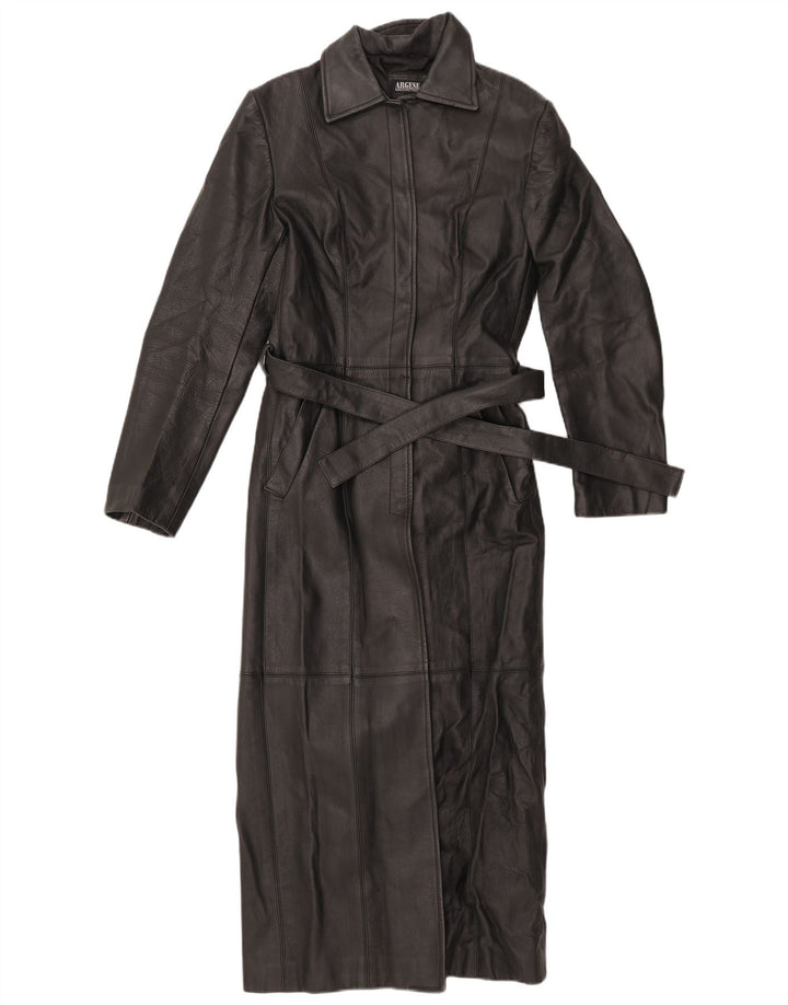 Casaco de couro feminino VINTAGE UK 10 pequeno preto