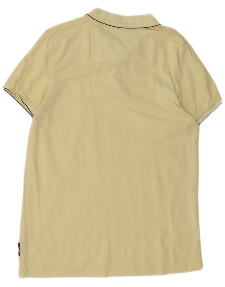 Camisa polo masculina French Connection grande algodão listrado amarelo