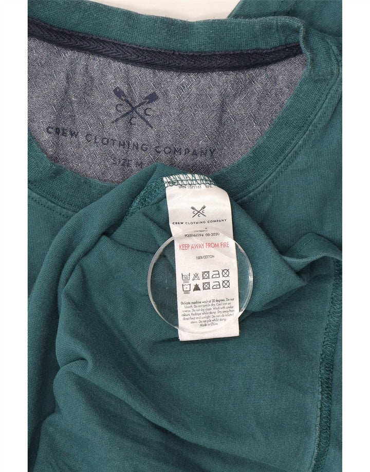 Crew Clothing Mens Top Manga Longa Algodão Verde Médio