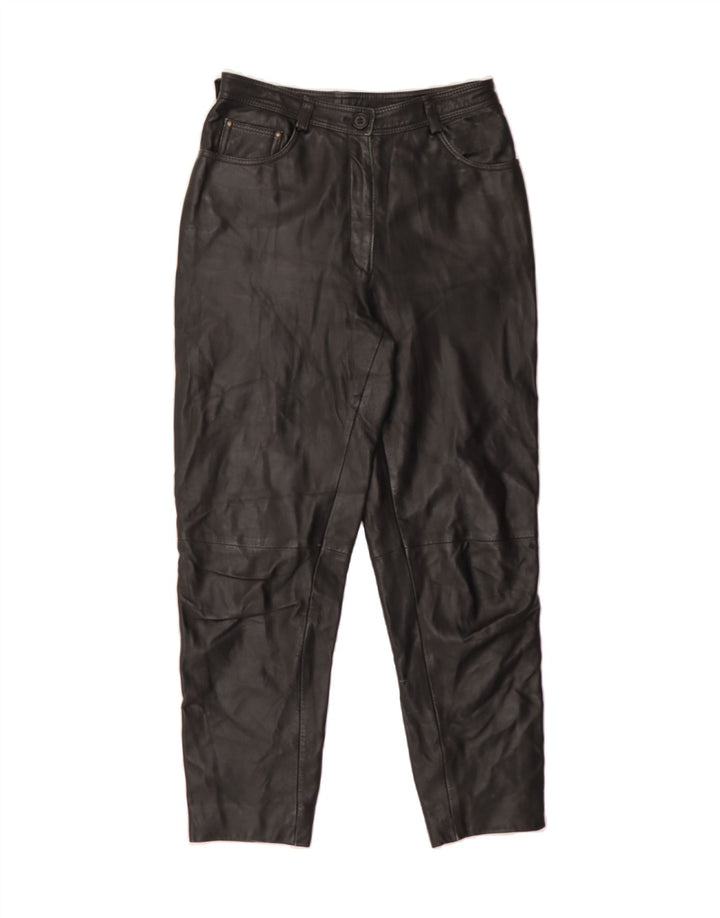 SCOUT Womens Slim Leather Casual Trousers W27 L26 Black Vintage Scout and Second-Hand Scout from Messina Hembry 