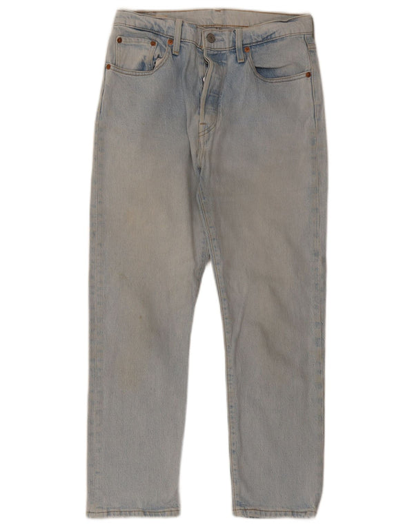 Calça jeans masculina Levi's 501 recortada W29 L26 azul algodão