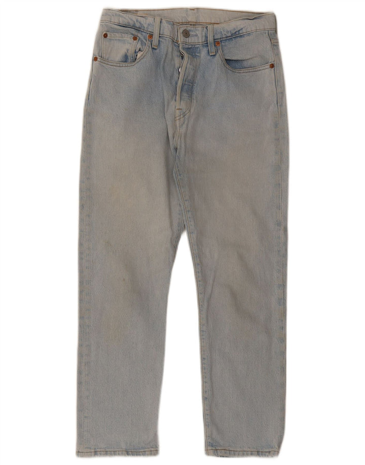 Calça jeans masculina Levi's 501 recortada W29 L26 azul algodão
