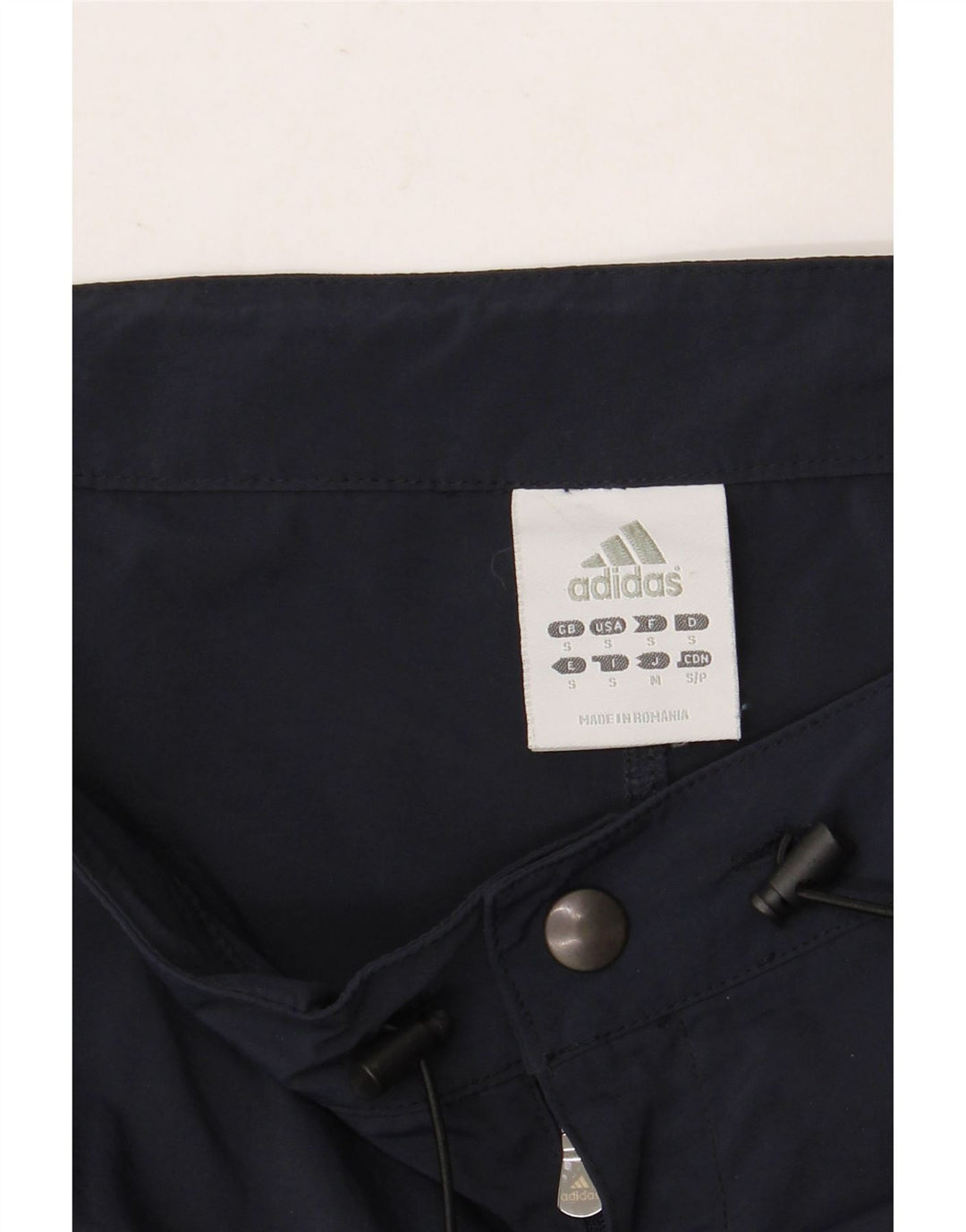 Calças cargo retas masculinas ADIDAS pequenas nylon azul marinho