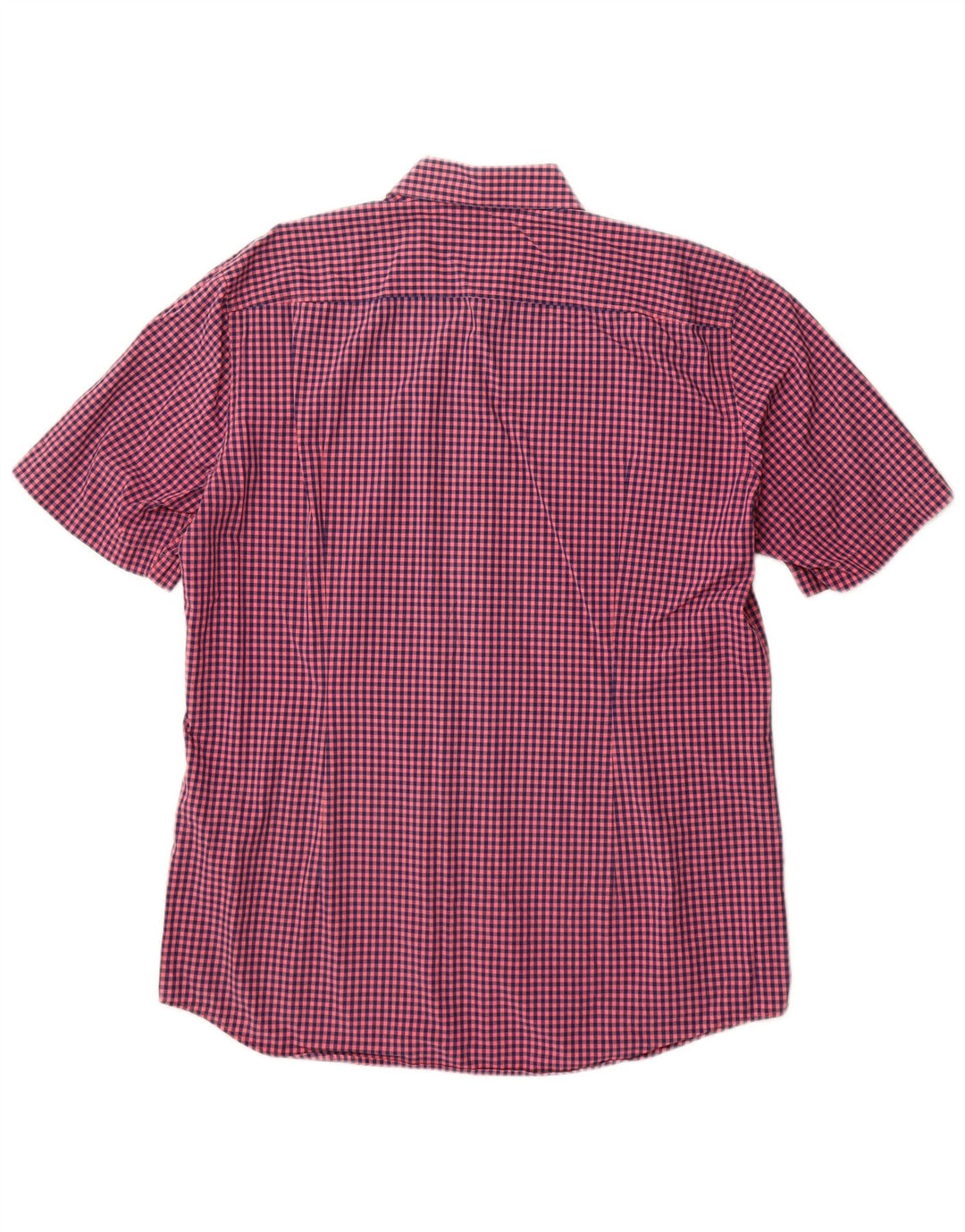 Camisa masculina de manga curta Slim Fit Hugo Boss grande guingão rosa