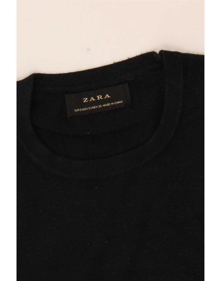 Zara Suéter masculino com gola redonda pequeno azul marinho